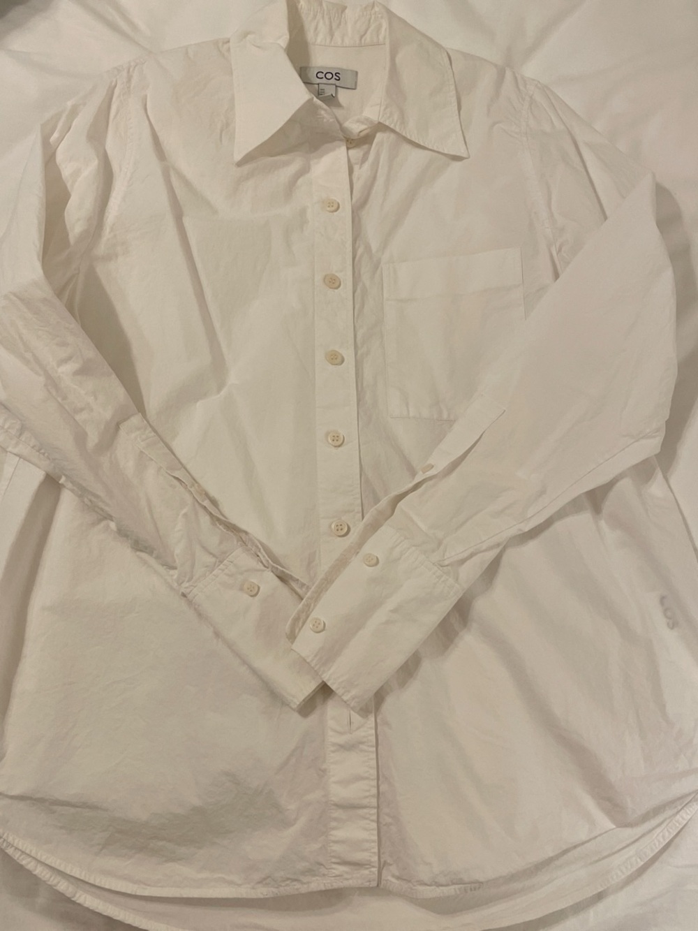 COS Off-White Poplin Button-Down Shirt